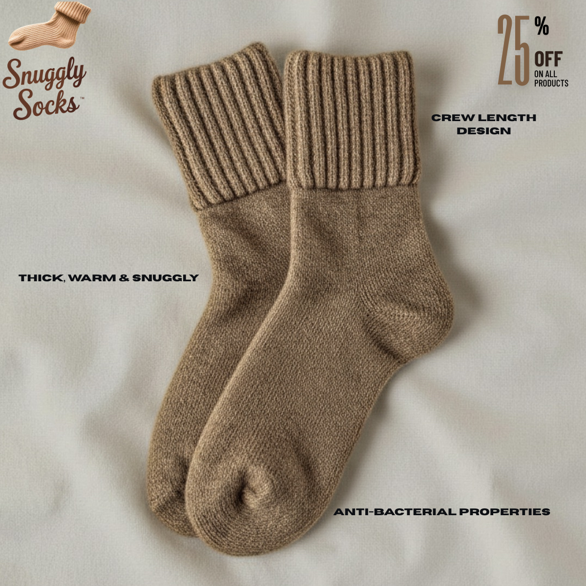 Premium SnugglySocks™ elegant crew (5 Pack) + 1 BONUS Pair
