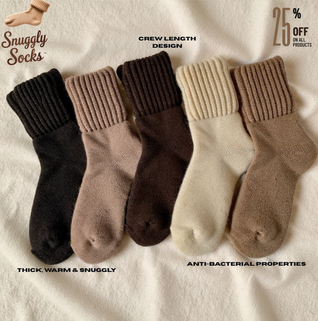 Premium SnugglySocks™ elegant crew (5 Pack) + 1 BONUS Pair